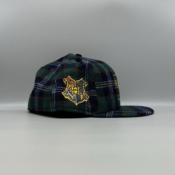 New Era 59Fifty Harry Potter Hogwarts Plaid Fitted Cap Size 7 1/2 New Green Wool - Picture 5 of 9
